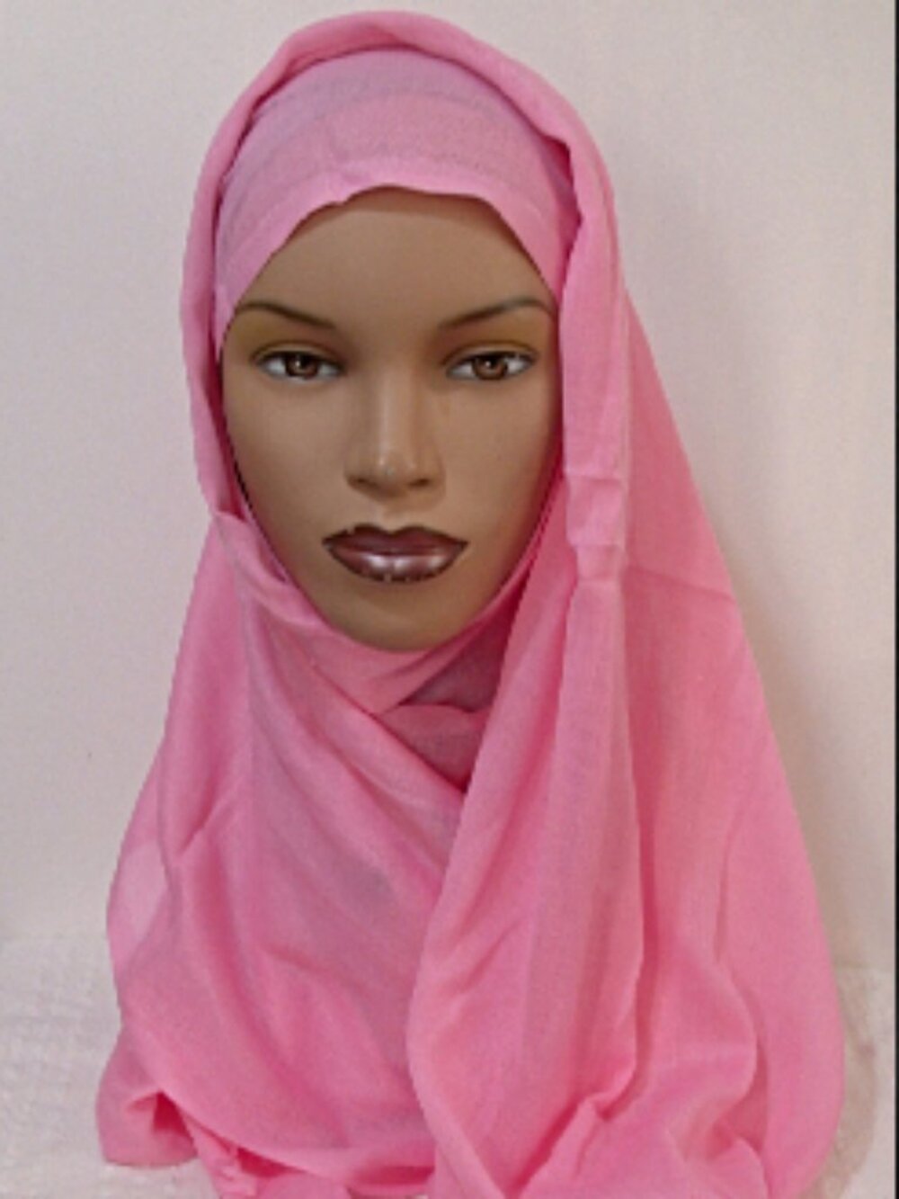 Turkish Pink color Pashmina Headscarf Muslim Hijab Shawl 25 x 67 - Picture 4 of 5